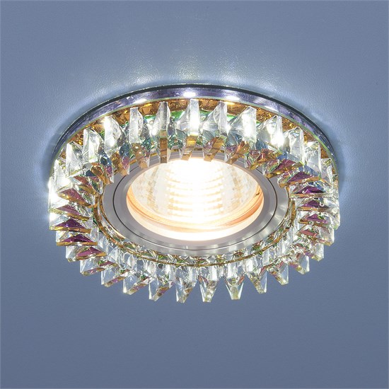 2216 MR16 MLT/CH мульти/хром Встраиваемый точечный светильник с LED подсветкой  (уп.10/50шт.) Elektrostandard 2216 MR16 MLT/CH мульти/хром - фото 619937
