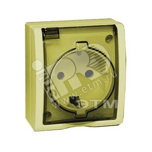 1594445-031 S15 Розетка 2Р+Е Schuko с крышкой полупр., IP54, 16А 250В, винт.зажим, сл. кость (уп.10шт.) 1594445-031 - фото 619982