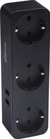 RM-032 BLACK 220В 16А 4000Вт прямое вкл., 3гн. с з/к +2 USB 5В 2.4А Сетевой фильтр RITMIX  4610121107524 - фото 620181