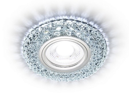 S291 CH хром/прозрачный хрусталь/MR16+3W(LED COLD) Светильник встраиваемый (уп.50шт.) Ambrella Light 4627125081149 - фото 620290