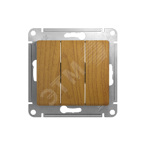 GSL000531 Glossa Трехклавишный выключатель (сх.3), дуб, механизм (уп.20шт.) Schneider Electric GSL000531 - фото 620315