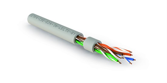 UUTP4-C5E-S24-IN-LSLTх-GY-305 Кабель витая пара, неэкранированная U/UTP, Cat.5e, 4 пары (кор.305м.) Hyperline 426001 - фото 620349