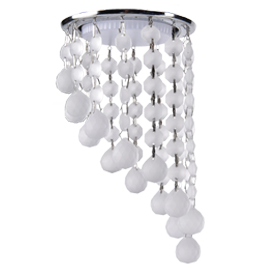 FY53RVECB Ecola GX53 H4 5344 Glass Круглый с большими хрусталиками на подвесе "под скос" Матовый /Хром 225x110 (к+) Светильник встр. (уп.10/30шт.) FY53RVECB - фото 620524