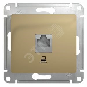 GSL000481K Glossa Розетка компьютерная RJ45 Cat. 5e, титан, механизм (уп.10шт.) Schneider Electric GSL000481K - фото 620540