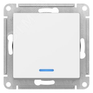 ATN001313 AtlasDesign Механизм выключателя одноклавишного с подсветкой (СХ.1А), лотос (уп.5шт.) Systeme Electric (Россия) ATN001313 - фото 620546