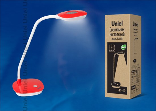 TLD-518 Red Лампа настольная 4W, LED, 400Lm, 4500K, Цвет-красный UNIEL TLD-518 Red - фото 620556
