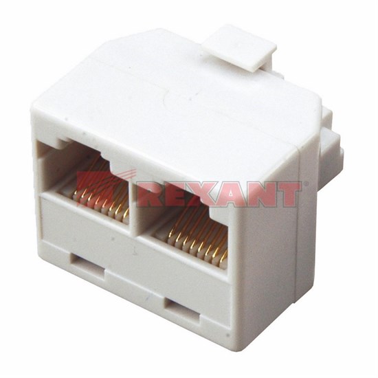 FD 03-0102 Компьютерный двойник (штекер - 2 гнезда) 8P-8C (уп.50/1000шт.) REXANT FD 03-0102 - фото 620645