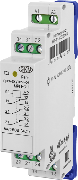 4640016936618, Реле промежуточное МРП-3-1 ACDC230В УХЛ4  МЕАНДР ЗАО (Россия) 4640016936618 - фото 620699
