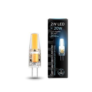 107707202 Gauss LED G4 AC220-240V 2W 4100K Лампа светодиодная (уп.20/200шт.) 107707202 - фото 620730