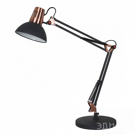 KD-431A С62 Светильник настольный Camelion черный + медь (Berlin, 1х E27, 40Вт) Camelion KD-431A С62 - фото 620755