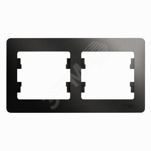 GSL000702 Glossa Рамка горизонтальная 2 поста, антрацит (уп.30шт) Systeme Electric (Россия) GSL000702 - фото 620785