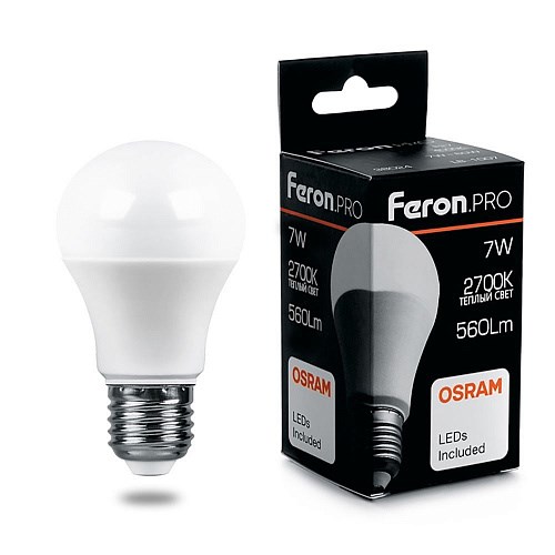 38032 LB-1013 (13W) 230V E27 2700K A60 PRO Лампа светодиодная (уп.10/100шт.) FERON (Китай) 38032 - фото 620898