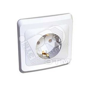 PC 16-003B ЭТЮД Розетка 1 гнездо с заземлением, белая (уп.20шт.) Systeme Electric (Россия) PC16-003B - фото 620970