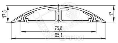 01332 In-liner Front Напольный канал 75x17мм CSP-F, серый (уп.16м.) ДКС (Россия) 01332 - фото 621075