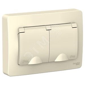 BLNRS441122 Blanca Розетка 2 гнезда с заземлением, шторками и крышкой IP44, молочная, в сборе (уп.5шт.) Systeme Electric (Россия) BLNRS441122 - фото 621354