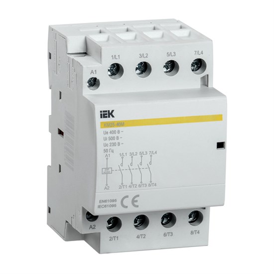MKK21-25-40 КМ25-40M Модульный контактор 25A катушка 220В AC/DC 4НО (уп. 4шт) IEK MKK21-25-40 - фото 621415