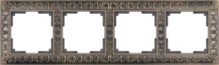 WL07-Frame-04 Antik Рамка на 4 поста, бронза (уп.5шт.) WERKEL a029841-1 - фото 621452