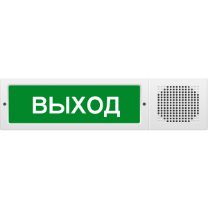 Молния-12-З исп.2 Табло свето-звуковое "Выход" 12В, 103дБ, 400х100х42мм Арсенал Безопасности Молния-12-З исп.2 - фото 621498
