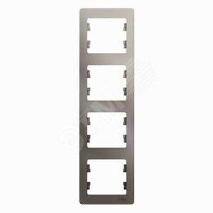 GSL001208 Glossa Рамка вертикальная 4 поста, платина (уп.5шт.) Schneider Electric GSL001208 - фото 621591