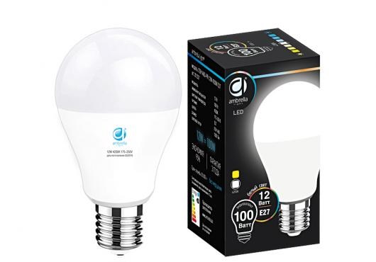 201227 Present LED A60-PR 12W (100W) E27 4200K Лампа светодиодная ЛОН (уп.100шт.) Ambrella Light 4627094357559 - фото 621810