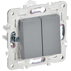 SK-V20-0-10-K03 Skandy Механизм выключателя двухклавишного (сх.5), серый (уп.10шт.) IEK® (Китай) SK-V20-0-10-K03 - фото 621872