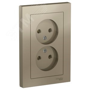 ATN000520 AtlasDesign Розетка двойная без заземления, шампань, в сборе (уп.6шт.) Systeme Electric (Россия) ATN000520 - фото 621885