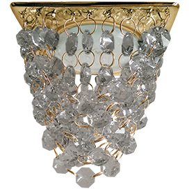 FZ53RVECB Ecola GX53 H4 5358 Glass Квадрат "Хрустальная гроздь" Тонированный / Золото 150x110x110 FZ53RVECB - фото 622087