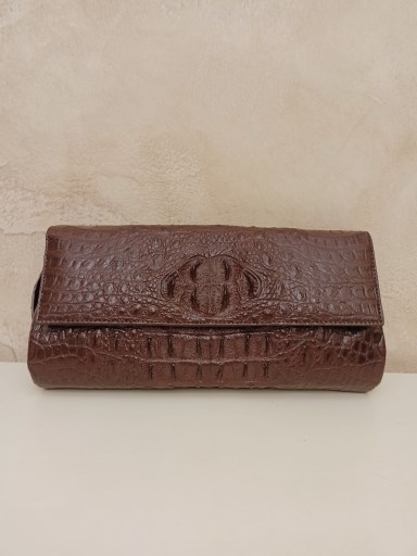  Клатч из кожи крокодила Premium Coods коричневый 699958 - фото 622394