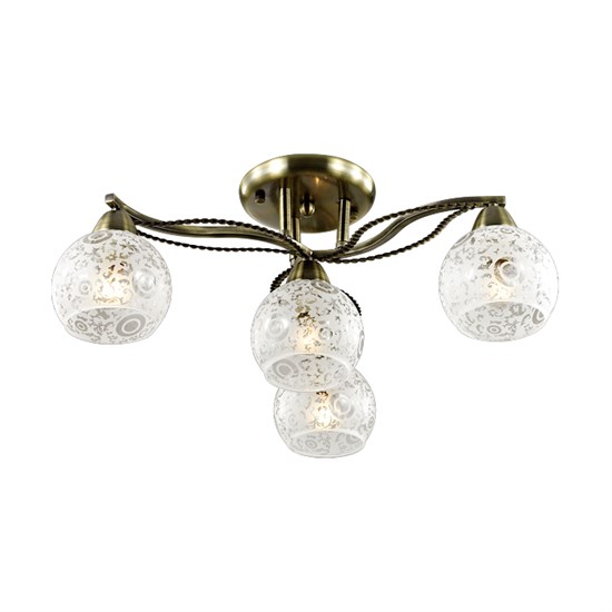 2942/4C ODL16 425 бронзовый/стекло Люстра потолочная E14 4*60W 220V Girona Odeon Light 2942/4C - фото 622694