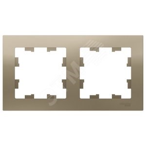 ATN000502 AtlasDesign Рамка 2 поста универсальная, шампань (уп.10шт.) Systeme Electric (Россия) ATN000502 - фото 622820