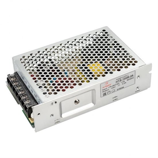 015034 HTS-100M-24 (24V, 4.2A, 100W) (Arlight, IP20 Сетка, 3 года) Блок питания для св/д ленты Arlight (Россия) 015034 - фото 622876