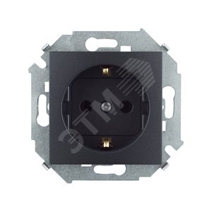 1591432-038 S15 Розетка 2P+E Schuko, 16А, 250В, винтовой зажим, графит (уп.20шт.) Simon Electric 1591432-038 - фото 622964