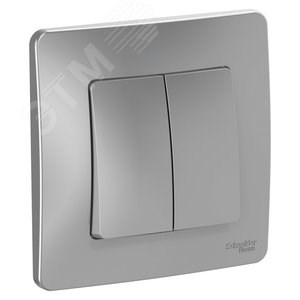 BLNVS010503 Blanca Двухклавишный выключатель (сх.5) 10А 250В~ алюминий (уп.10шт.) Schneider Electric BLNVS010503 - фото 623141