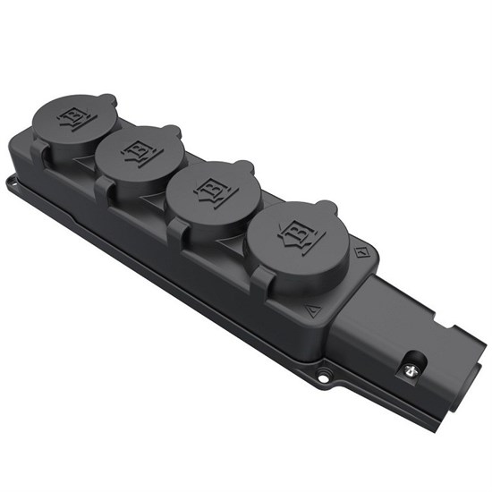BK1-1402-2614/3614 Колодка 4 гнезда с защитными крышками IP54 каучук, черная BEMIS (Турция) 8698523912096 - фото 623144