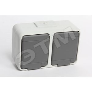 455409 Aqua-TOP Розетка двойная с заземлением IP44 серая (уп.5шт.) Schneider Electric ВЫВЕДЕНА ИЗ АССОРТИМЕНТА 455409 - фото 623197