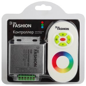 626672 RGB controller-12-A02-RF контроллер для RGB ленты на 12V, пульт с сенсорным кольцом ЭРА  626672 - фото 623214