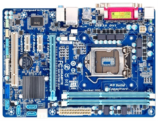 Материнская плата Gigabyte GA-B75M-D3V (Socket 1155, intel B75, 2*DDR3 1600, VGA (DVI-D, D-Sub) GA-B75M-D3V - фото 623310