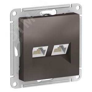 ATN000685 AtlasDesign Механизм розетки двойной компьютерной RJ45+RJ45, Cat.5e, мокко (уп.10шт.) Systeme Electric (Россия) ATN000685 - фото 623319