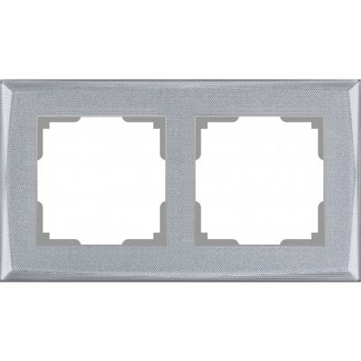 WL10-Frame-02 Shine Рамка на 2 поста серебряная WERKEL ВЫВЕДЕНА ИЗ АССОРТИМЕНТА WL10-Frame-02 - фото 623446