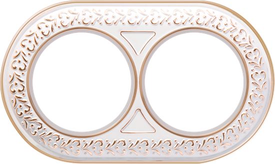 WL70-frame-02 Antik Runda Retro белое золото Рамка 2 поста (уп.10шт.) Werkel™ a037899-1 - фото 623482