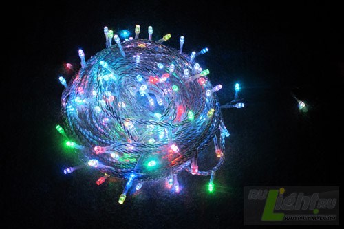 26767 CL02 Гирлянда 230V 20 LED мульти,  3.6W, IP 20,  длина 2м.+ шнур 1,5м 0.5мм 26767 - фото 623789