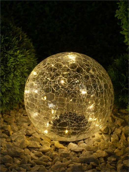 ERASF08-25 Шар на солнечной батарее 20 LED 20см Светильник садовый ЭРА Б0044233 - фото 623805