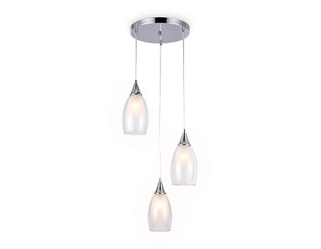 TR3548/3 CH/CL хром/прозрачный E14 max 40W 370*130*1000 Подвесной светильник Ambrella Light TR3548/3 - фото 623873