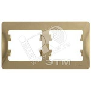 GSL000402 Glossa Рамка горизонтальная, 2 поста, титан (уп.30шт.) Systeme Electric (Россия) GSL000402 - фото 623944