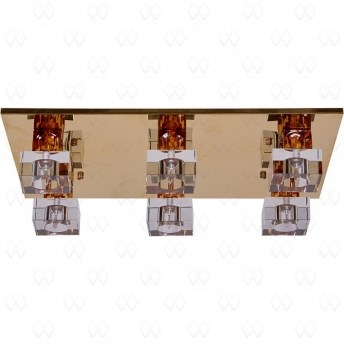 227015706 Граффити золото 6*20W G4 12V LED люстра (пульт) MW-Light 702386 - фото 623991