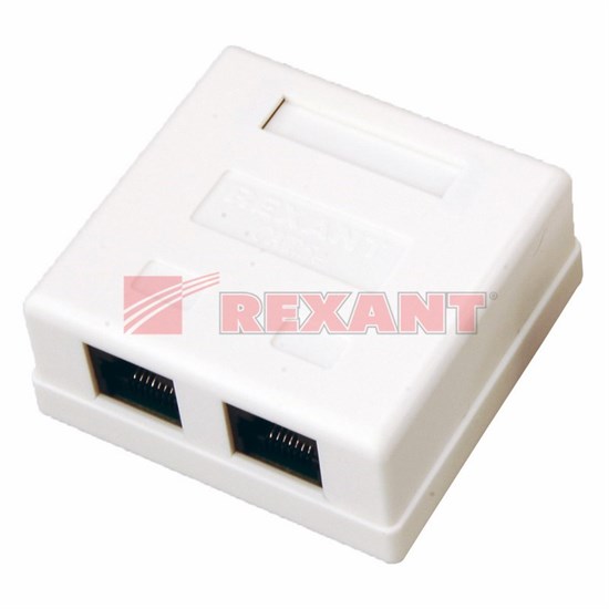 FD 03-0151/FD 6166 Компьютерная розетка 2 гнезда RJ-45 Cat.5e (уп.25/100шт.) REXANT (Китай) FD 03-0151 - фото 624024