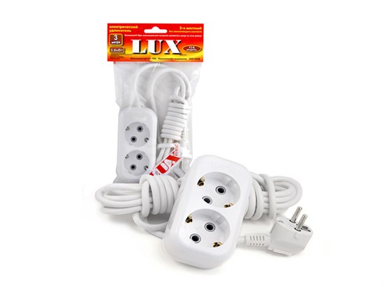 У2-Е-03 Удлинитель 2 гнезда с заземлением, 3 метра (уп.35шт.) LUX 4606400414544 - фото 624043