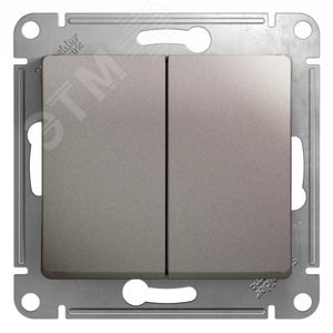 GSL001265 Glossa Механизм переключателя двухклавишного (сх.6/2), платина (уп.5шт.) Systeme Electric (Россия)  GSL001265 - фото 624052