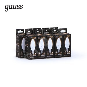 103101110 Gauss LED Candle E14 9.5W 3000К Лампа светодиодная "свеча" (уп.10шт.) 103101110 - фото 624058