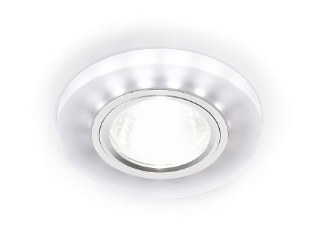 S214 WH/CH/WH матовый/хром/MR16+3W(LED WHITE) Светильник встраиваемый (уп.50шт.) Ambrella Light S214 WH/CH/WH - фото 624092